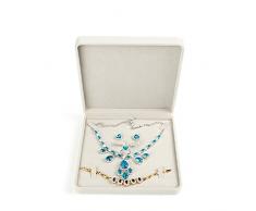 Jewelry Set Samt Box Halskette Ohrring Ring Kette Armband Geschenk Display Tasche Hochzeit Schmuck Aufbewahrungsbox Halter beige