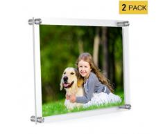 MeetU 27,9 x 21,6 cm große Kunst-, Gemälde und Fotos für Schreibtisch, Tischplatte oder Wandhalterung, Bilderrahmen 8.5x11(2 Pack) farblos