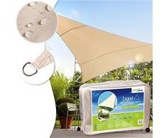 Green Blue GB502 Sonnensegel Sonnenschirm Sonnenschutz Windschutz UV-Schutz Sonne Dreieck Creme 5m x 5m x 5m (5 Meter)