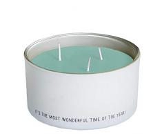 Spaas Duftkerze mit 3 Dochten, Glas, Paraffinwachs, Smaragdgrün, D144 mm x H 81 mm