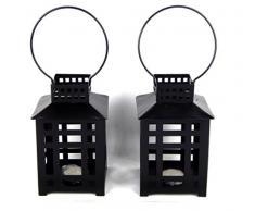 2 Metall-Terrasse Teelichthalter Set