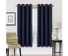 EASELAND Verdunkelungsvorhänge 2 Paneele Set Raumverdunklung Vorhänge Thermoisoliert Solide Ösen Fenster Behandlung Paar für Schlafzimmer, Kinderzimmer, Wohnzimmer, Polyester, Gefüttert, Beige, W52xL84(2 Panels)