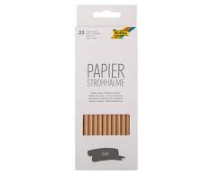 Papierstrohhalme Kraft, circa 19,7 cm lang, Ø 6mm, 25 unifarbene Strohhalme aus FSC zertifiziertem Papier, umweltfreundlich, lebensmittelecht, zum Trinken, Basteln und Dekorieren