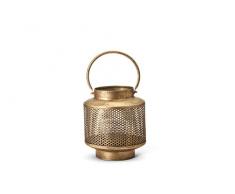 K&K Interiors 15525A-2 Laterne aus Metallgeflecht, 36,8 cm, goldfarben