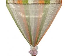 Eve Split Dekorative Fadenvorhang Wand Panel Fransen Fenster Raumteiler Rollo Trennwand Kristall Quaste Bildschirm Home 100 cm200 cm #018309