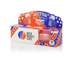 SUCK UK Basketball Pappbecher (20 tassen), Paper, Mehrfarben, 11.2 x 9 x 9 cm