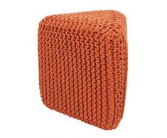 SARO LIFESTYLE Dreieck Baumwolle gedrehtes Seil Pouf, 38,1 x 40,6 x 43,2 cm, Orange