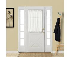 aquazolax Sheer Voile Französische Tür Vorhang Panel, Polyester-Mischgewebe, elfenbeinfarben, 2 Panels, 54W x 40L