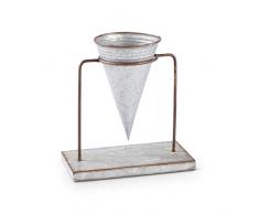 K&K Interiors 14949A Trichter mit Blumenständer, aus Blech, 100% Eisen, 20,3 cm