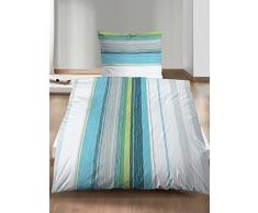 Castell 0560925 Satin Bettwäsche Garnitur mit Kopfkissenbezug (Microfaser) 1x 155x220 cm + 1x 80x80 cm, Emerald