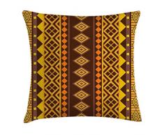 Primitiv Überwurf Kissen Kissenbezug von ambesonne, vertikal African Geometrische Kunstvolles Bound Dreieck und Diagonal Formen Kunstdruck, dekorative quadratisch Accent Kissen Fall, braun gelb 18 W By 18 L Multi 1