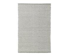 Jute & co Wien Teppich handgewebt, 100% Baumwolle, Grau/Weiß, 90 x 60 x 0.5 cm