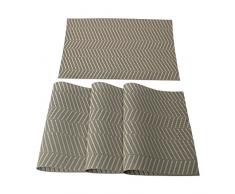 uxcell Platzsets, waschbar, hitzebeständig, gekreuzt, rutschfest, PVC, für Küche, Esstisch, rechteckig, 45,7 x 30,5 cm, 4 Stück 45 x 30cm/18 x 12(L*W) Grau/Weiß