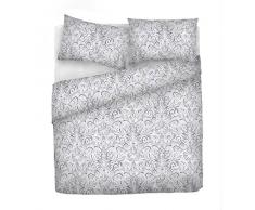 Fantasy Italian Bed Linen Bettbezug, Kleine doppelte, Mikrofaser, Grau Entzug