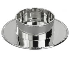 Wiedemann Messingleuchter mit Perlrand vernickelt poliert, Wachs, Silber, 3 x 12 cm, 2-Einheiten