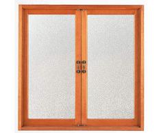 Soqool Total Privacy Fensterfolie aus mattiertem Vinyl, Sichtschutzfolie, Sichtschutz für Badezimmer/Zuhause / Büro, selbstklebend, Hitzekontrolle, UV-Prävention (90 x 200 cm, weiß)