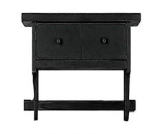 Home Collection by Raghu Holzregal mit Handtuchstange und Schubladen, 58,4 x 15,2 x 25,4 cm, Schwarz