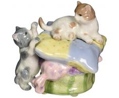 COSMOS 80004 feines Porzellan Zwei Kätzchen at Play Musical Figur, 3–3/4-Zoll