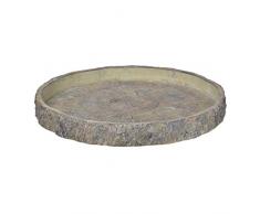 Benjara Deko-Teller aus Zement mit Used-Look, Grau