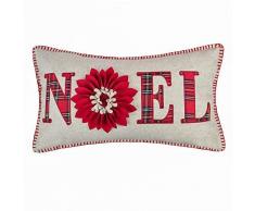 JWH jw Accent Kissen Wolle 3D Blumen Dekorative Kissen Handgefertigt Aufnäher Kopfkissen Home Sofa Auto Bed Room Decor 35,6 x 61 cm Art Deco 14 x 24 inch Noel