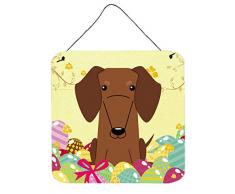 Carolines Treasures Ostereier Dackel rot braun Metalldruck 6x6 Mehrfarbig