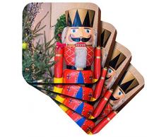 3dRose CST_188554_3 Nussknacker außen Kathe Wohlfahrt Store, Rothenburg Deutschland - Keramik Fliesenuntersetzer, 4er Set