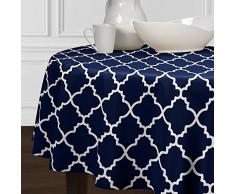 Einer luxehome Navy Blau und Weiß Modernes, Tischdecken Esszimmer Küche Rund 228,6 cm