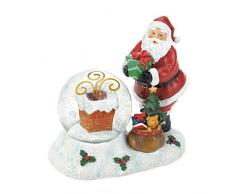 Unbekannt Christmas Collection 10018551 Schneekugel mit Weihnachtsmann und Kamin, LED, Mehrfarbig