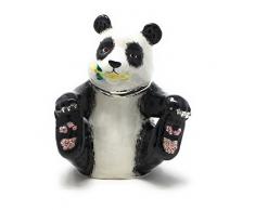 Emaille Panda Bär Schmuckkästchen von Kubla Craft, mit österreichischen Kristallen, 2.375t
