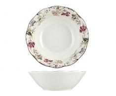 H+H Gisela Cream Salatschüssel, Porzellan, Cremefarben dekoriert