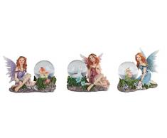 Major-Q G8028077 Dekofigur Fee Schneekugel, 11,4 cm, Polyresin, 3 Stück