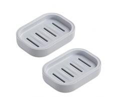 UVIVIU Seifenschalenhalter, Seifenschale für Badezimmer, Dusche, Seifenspender für Seife, Schwämme und mehr, halten Seife und Arbeitsplatten sauber. Grau / Blau