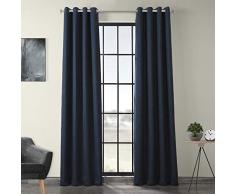 HPD BOCH-LN1853-84-GR Vorhänge mit Ösen, aus Leinen, 50 x 84, Indigo