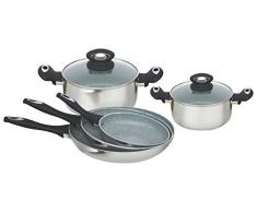 GALILEO Töpfe und Pfannen 7er Set Silber