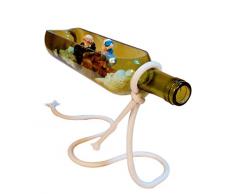 Salome Idee Fashion Funktion Blumentopf für Drinnen Glas Home & Office Decor Vase Decor Aufbewahrung Decor Kerzenhalter mit halfcut Flasche & Seil Aufhänger Cream Green