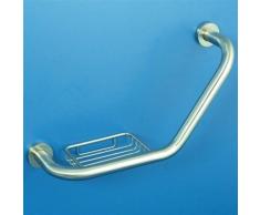 Roman Dietsche RD-Varuna 80 779480 Haltestange, mit Seifenkorb, vernickeltes Messing, matt