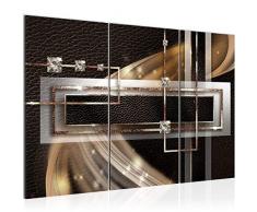 Bilder Abstrakt Wandbild 120 x 80 cm Vlies - Leinwand Bild XXL Format Wandbilder Wohnzimmer Wohnung Deko Kunstdrucke Braun 3 Teilig - MADE IN GERMANY - Fertig zum Aufhängen 022031a