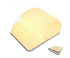 BOSQUEEN buch lampe folding tragbaren schreibtisch licht, neuheit-led-laterne mit usb rechargable holz 14.7112.5cm holz