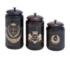 Plutus Brands PLUTOS (Mythologie) Marken Kanister mit Zylindrische Gläser und passende Deckel, Set von 3