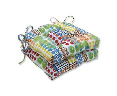 Pillow Perfect Outdoor | Indoor Kelpie Summer Große Stuhlkissen (2er-Set) 17,5 x 16,5 x 4, Blau