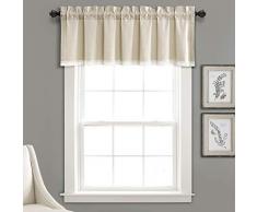 Lush Decor Vorhang, Spitze, 213 x 96,5 cm, Dunkles Leinen, 1 Paar Valance Dark Linen