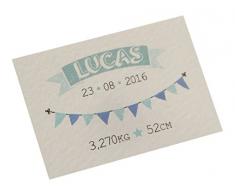 Mopec x652.3 – Karte Horizontal mit Lichterkette Fähnchen für Kind, Pack von 5 Blatt