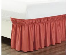 Wrap Around 43,2 cm Zoll Fall Rüschen Elastic massiv Bett Rock 1500 Serie Gold Crown Collection Hohe Fadenzahl Mikrofaser Staub Rüsche, seidig weich und knitterfreies. Twin, Full, Queen, King und Cal King, Polyester-Mischgewebe,