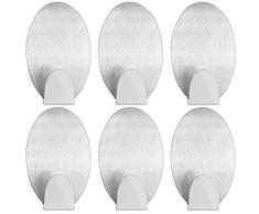 mumbi Handtuchhalter selbstklebend Handtuchhaken ohne Bohren Klebehaken oval Edelstahl 6 Stück