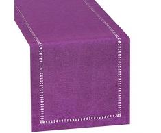 GRELUCGO Hohlsaum Tischläufer oder Kommode Schal, einfarbig, für Hochzeiten, Ostern und den täglichen Gebrauch 14 x 48 violett