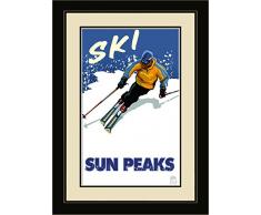 Northwest Art Mall pal-7235 fgdm DMM Sun Peaks Kanada Downhill modernen Menschen 40,6 x 55,9 cm gerahmtes Wandbild Künstler Paul A. lanquist, 40,6 x 55,9 cm