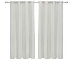 Deconovo Verdunkelungsvorhang Ösen Wohnzimmer Vorhang Verdunkelung Gardinen Blickdicht Verdunklungsvorhänge Schlafzimmer, Polyester, Weiß, 245x140