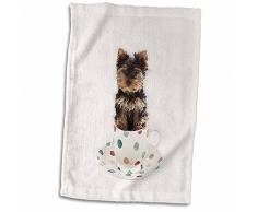 3D Rose Yorkie in Teetasse TWL_212051_1 Handtuch, 38,1 x 55,9 cm
