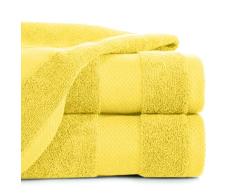 Eurofirany Andrea Handtuch Set Badehandtuch Saunahandtuch Waschlappen – Luxusqualität Saugstark Hochqualitativ 100% Baumwolle 400g/m² 3er und 6er Pack, Gelb, 70X140 cm/1 Pkg. je 3 STK, 3