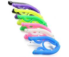 Smilenut Faltbare Reise-Kleiderbügel, Winddichte Wäscheleinen, Edelstahl-Draht-Clip Folding Travel Hangers(transparent)